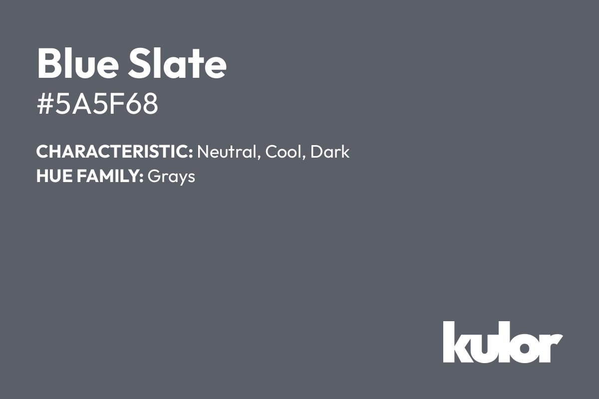 Blue Slate is a color with a HTML hex code of #5a5f68.