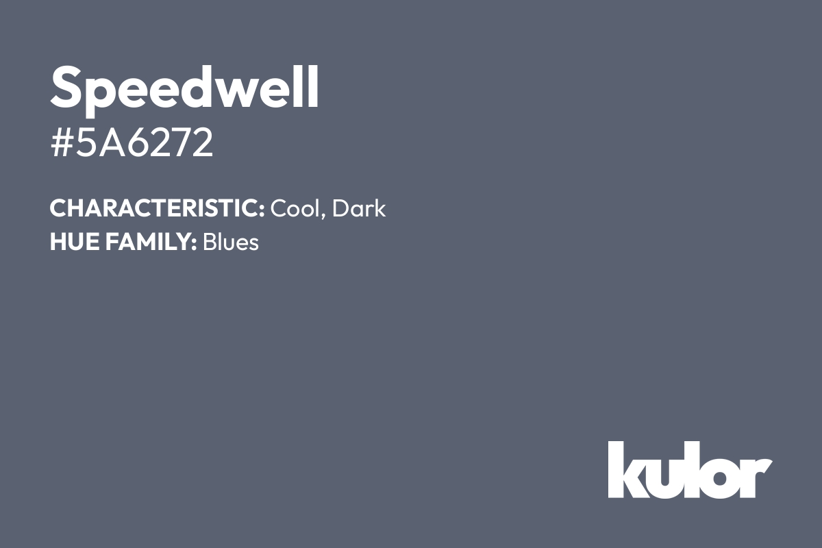 Speedwell is a color with a HTML hex code of #5a6272.