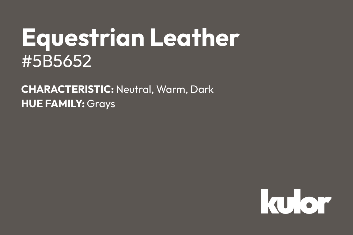 Equestrian Leather is a color with a HTML hex code of #5b5652.