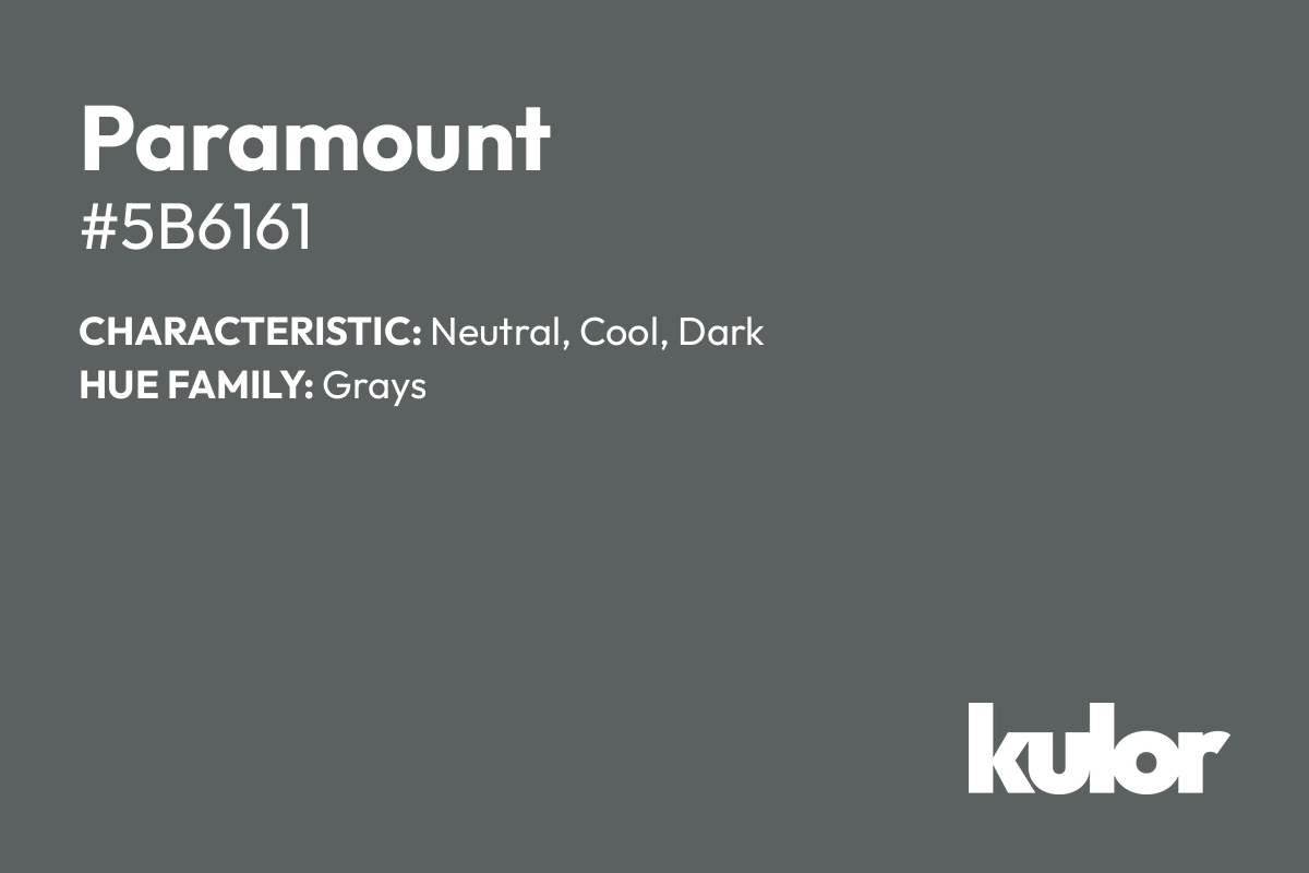 Paramount is a color with a HTML hex code of #5b6161.