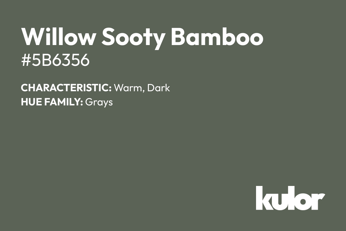 Willow Sooty Bamboo is a color with a HTML hex code of #5b6356.