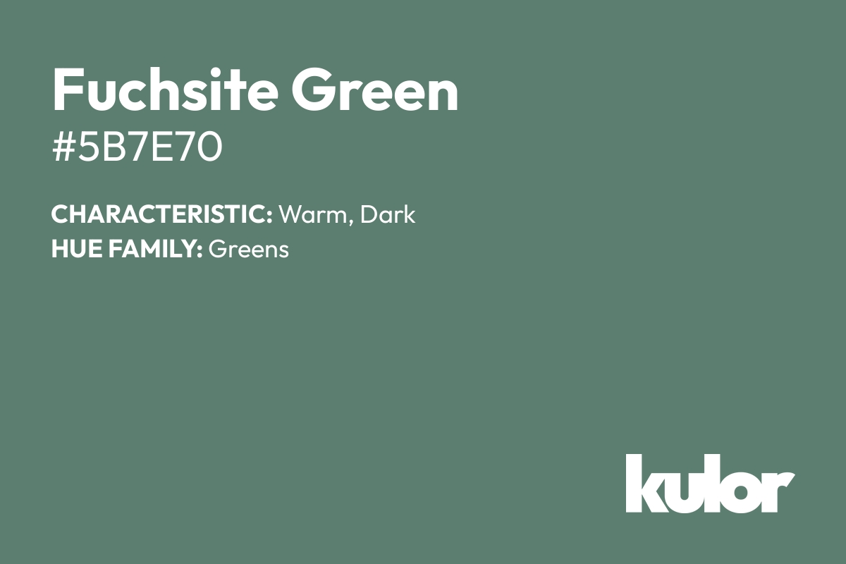 Fuchsite Green is a color with a HTML hex code of #5b7e70.