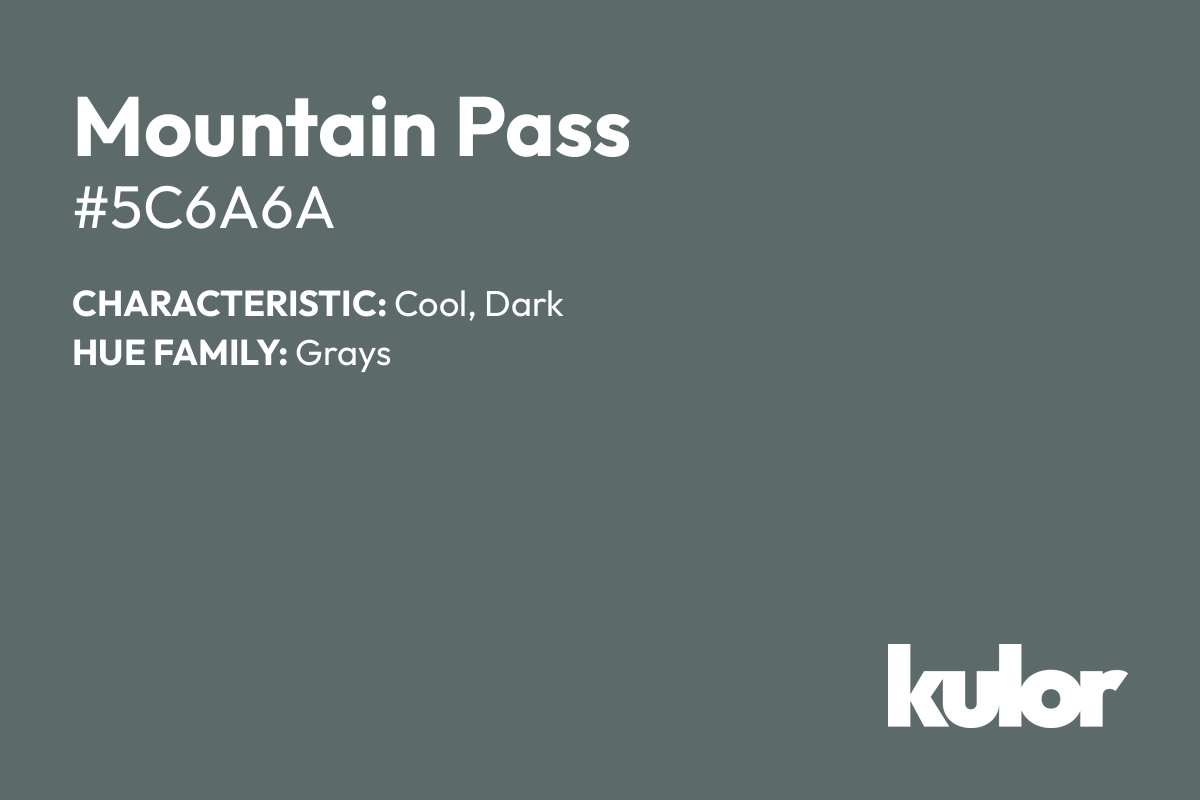 Mountain Pass is a color with a HTML hex code of #5c6a6a.