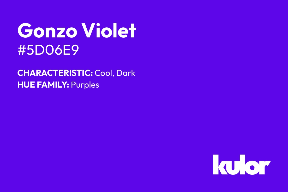 Gonzo Violet is a color with a HTML hex code of #5d06e9.