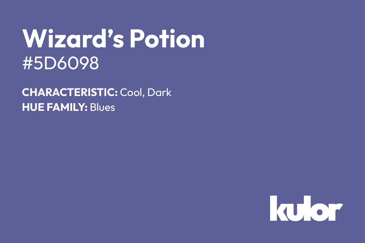 Wizard’s Potion is a color with a HTML hex code of #5d6098.