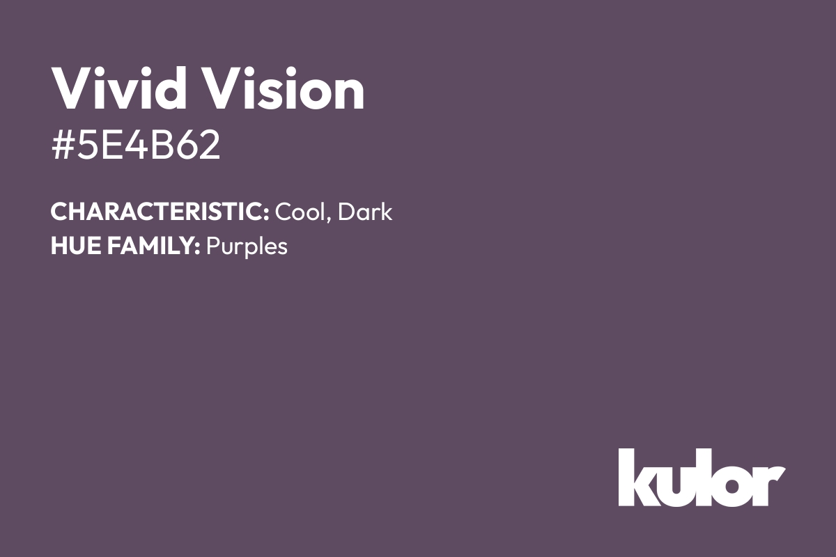 Vivid Vision is a color with a HTML hex code of #5e4b62.