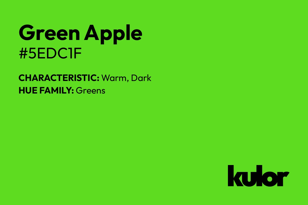 Green Apple is a color with a HTML hex code of #5edc1f.