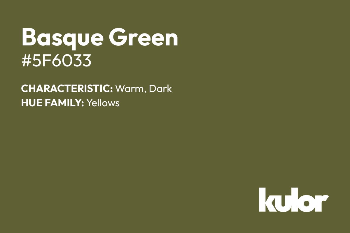 Basque Green is a color with a HTML hex code of #5f6033.