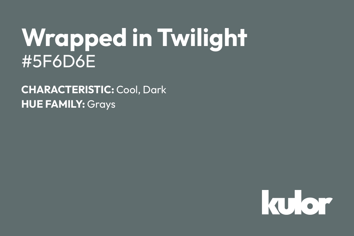 Wrapped in Twilight is a color with a HTML hex code of #5f6d6e.