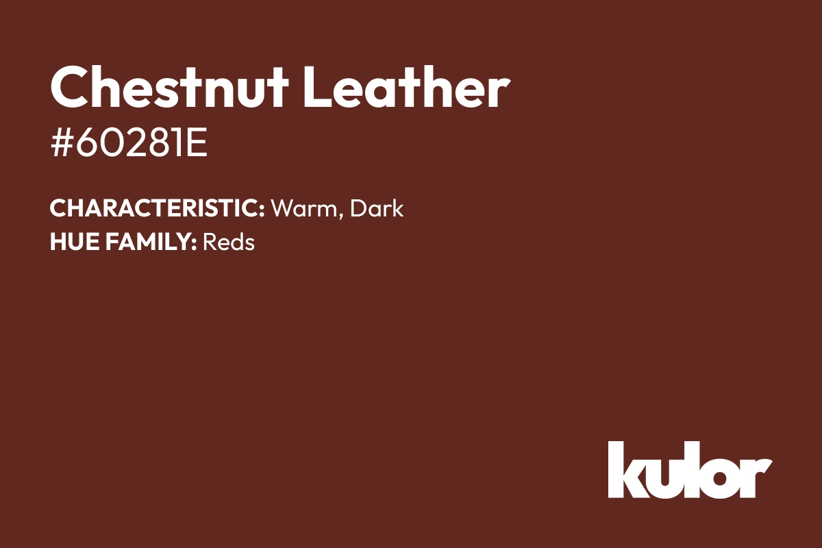 Chestnut Leather is a color with a HTML hex code of #60281e.