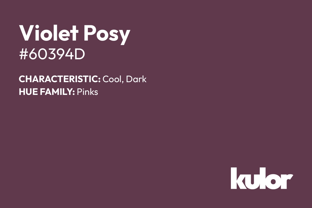 Violet Posy is a color with a HTML hex code of #60394d.