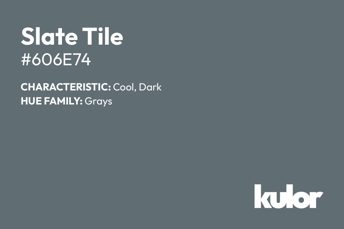 Slate Tile is a color with a HTML hex code of #606e74.