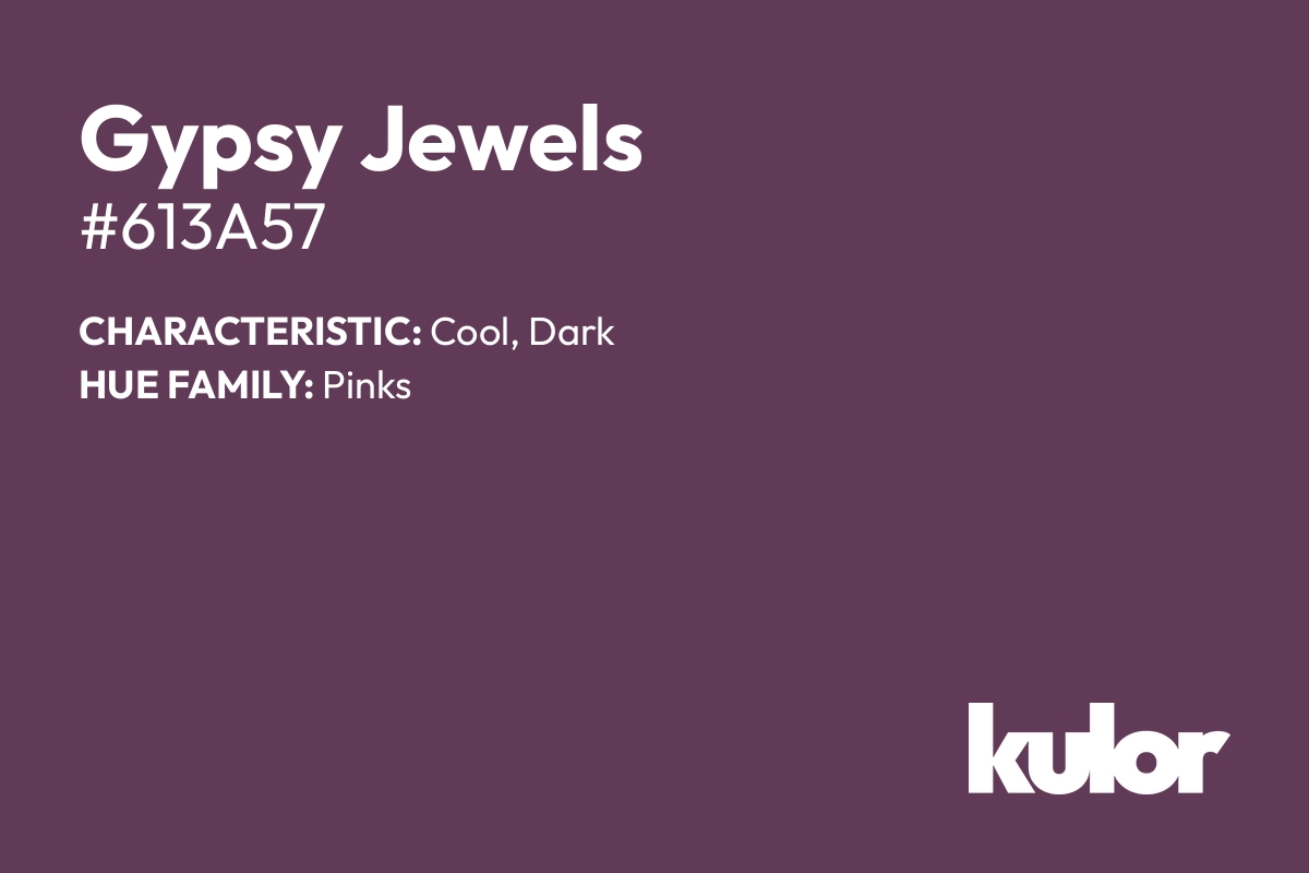 Gypsy Jewels is a color with a HTML hex code of #613a57.