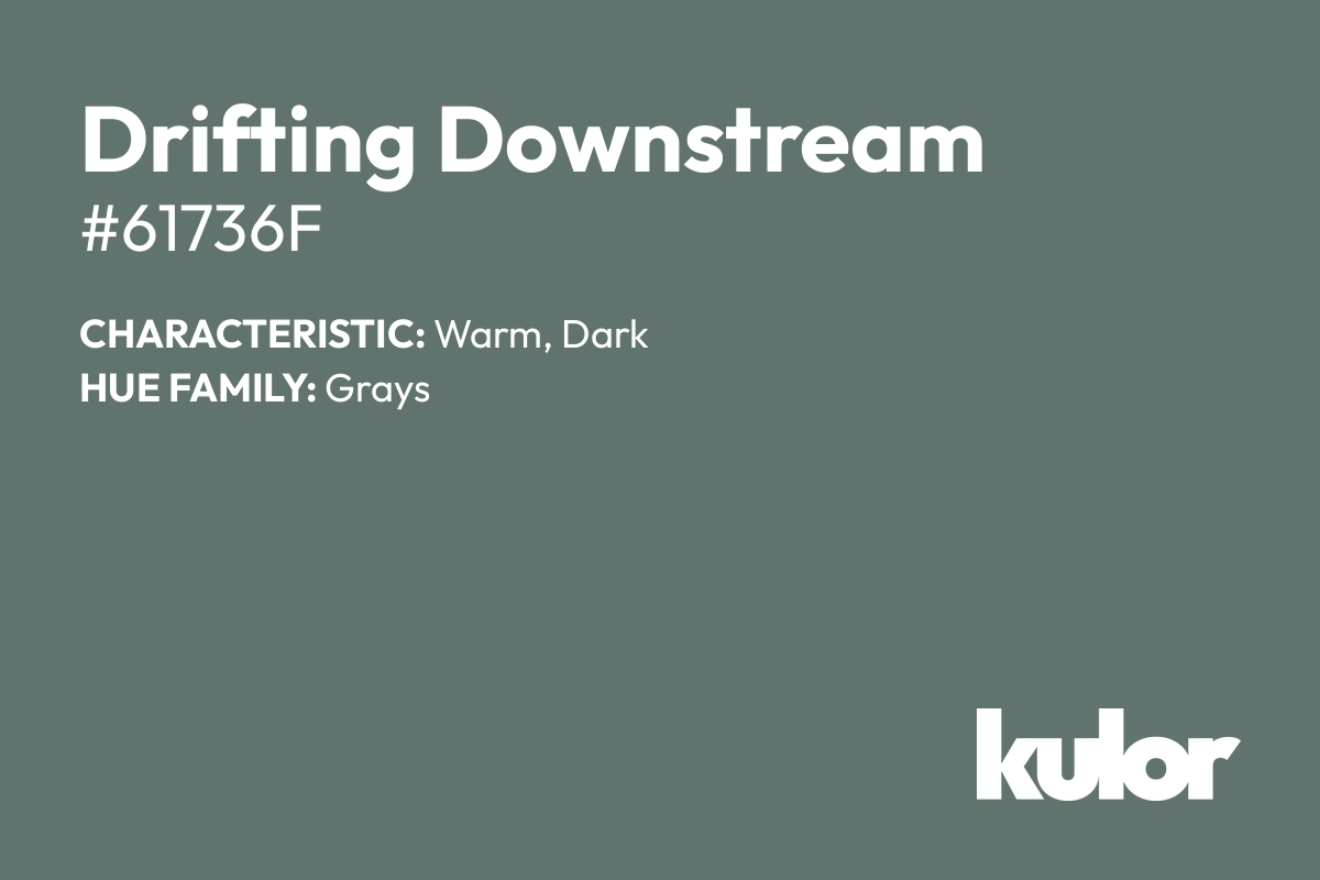 Drifting Downstream is a color with a HTML hex code of #61736f.