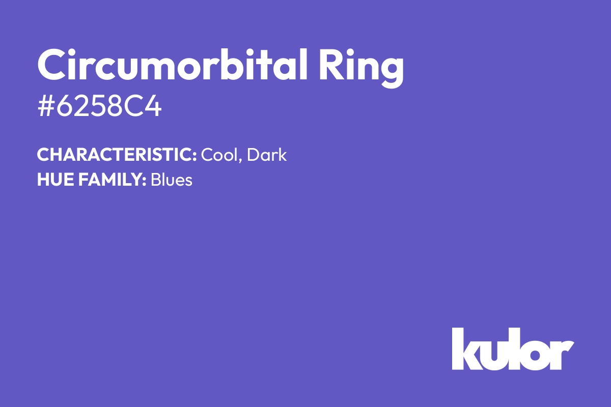 Circumorbital Ring is a color with a HTML hex code of #6258c4.