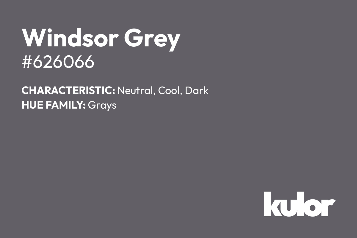 Windsor Grey is a color with a HTML hex code of #626066.