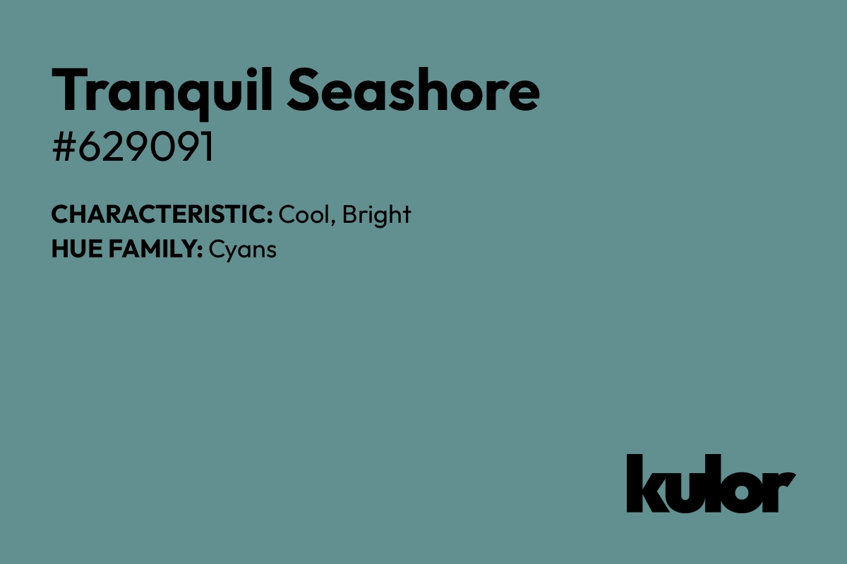 Tranquil Seashore is a color with a HTML hex code of #629091.