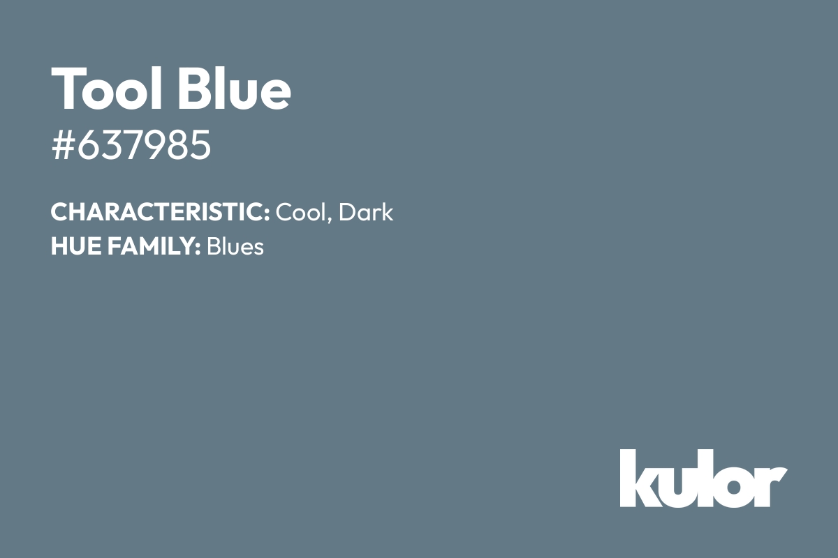 Tool Blue is a color with a HTML hex code of #637985.