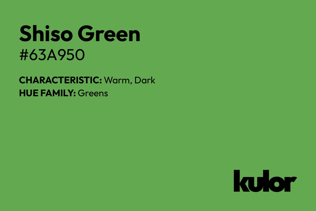 Shiso Green is a color with a HTML hex code of #63a950.