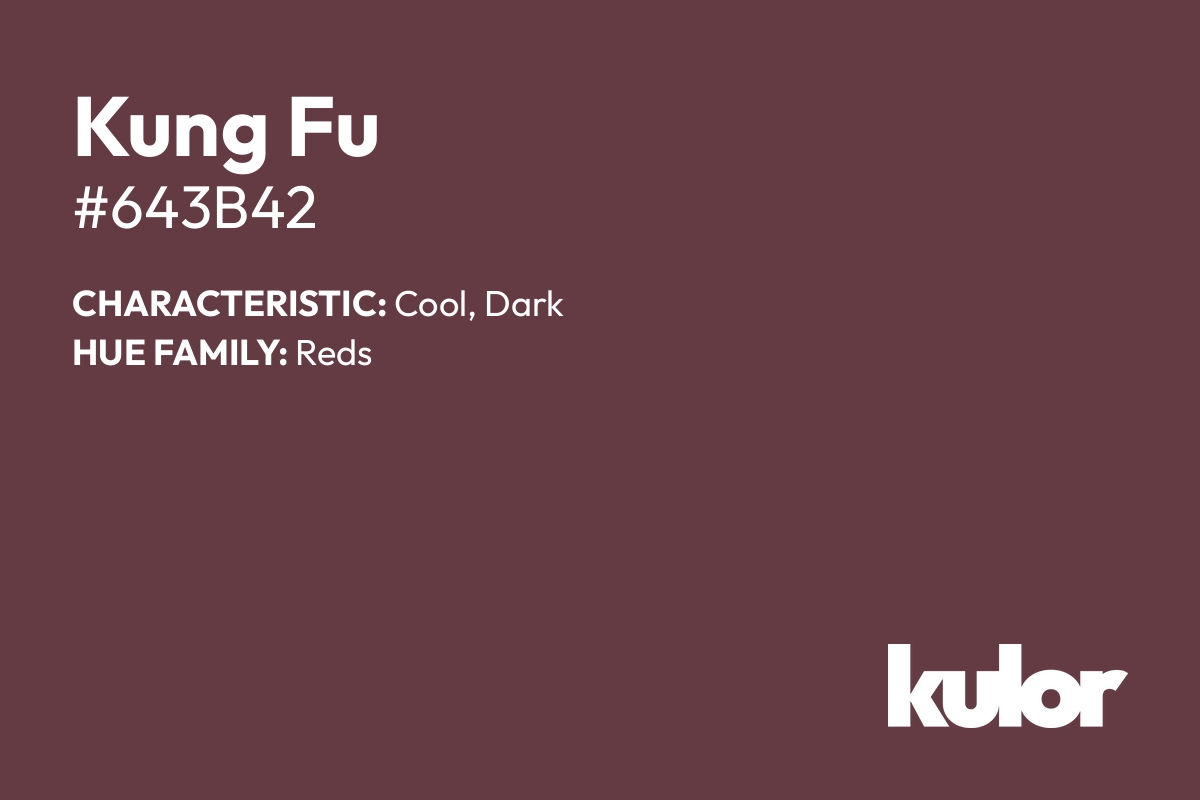 Kung Fu is a color with a HTML hex code of #643b42.