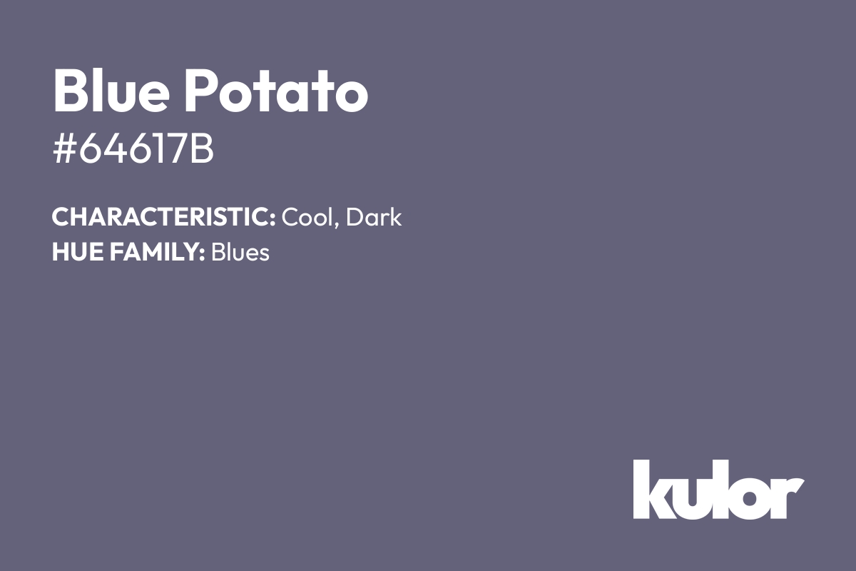 Blue Potato is a color with a HTML hex code of #64617b.