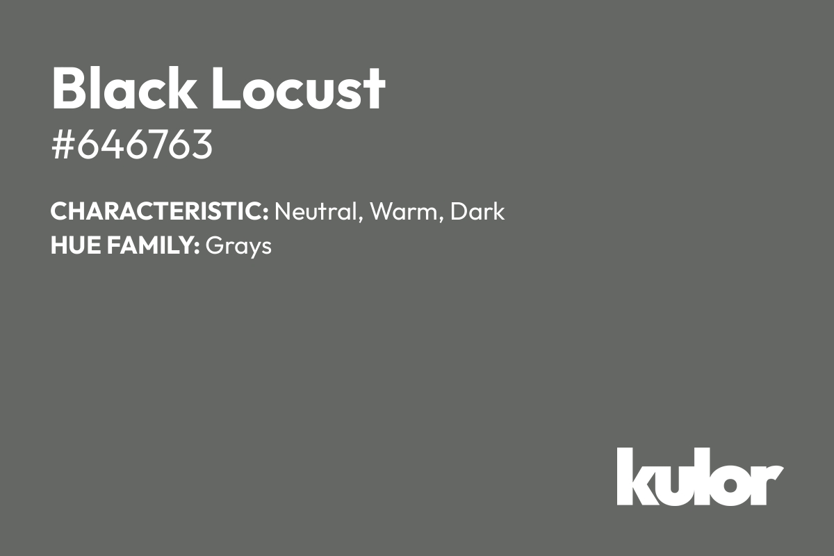 Black Locust is a color with a HTML hex code of #646763.