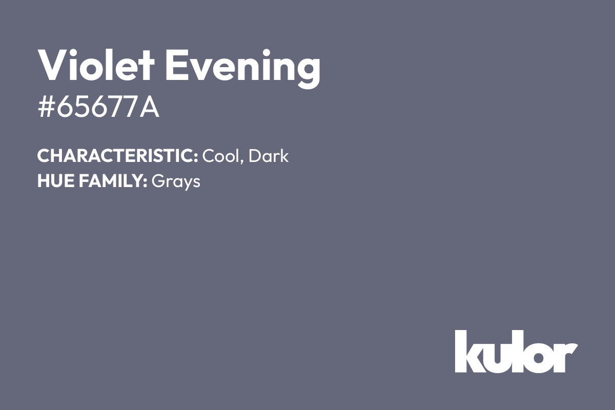 Violet Evening is a color with a HTML hex code of #65677a.