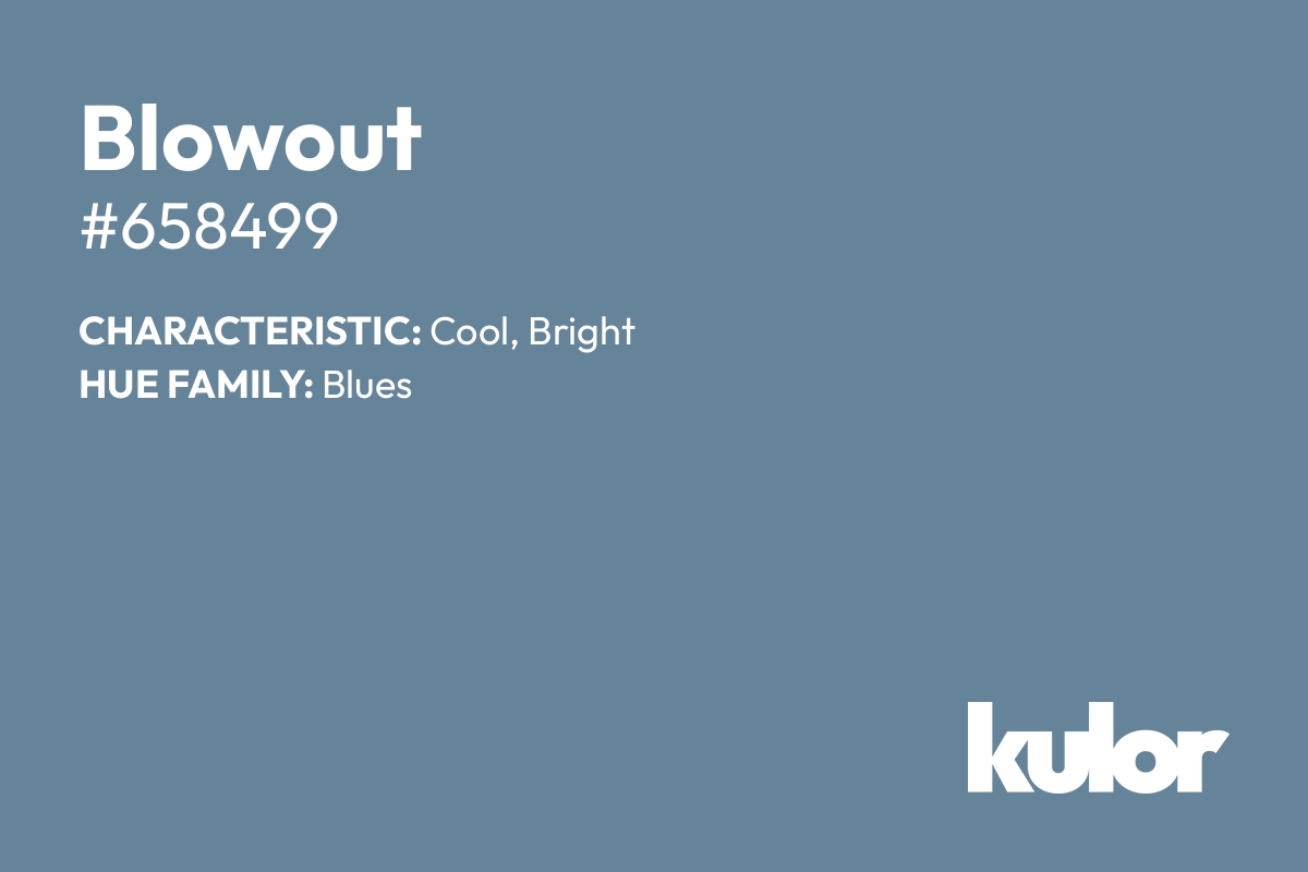Blowout is a color with a HTML hex code of #658499.