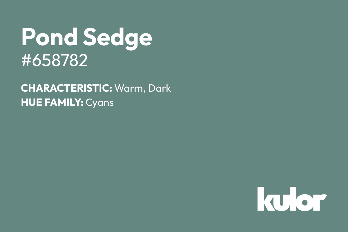 Pond Sedge is a color with a HTML hex code of #658782.