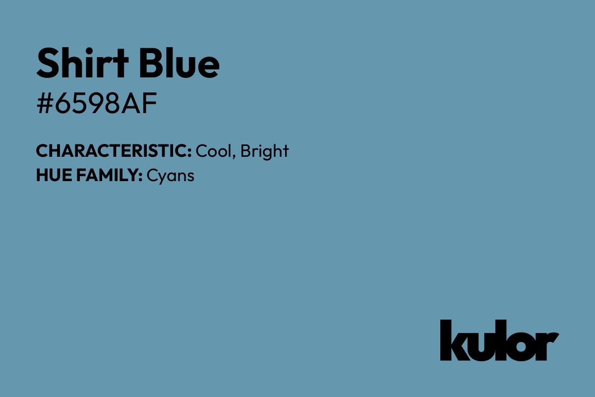 Shirt Blue is a color with a HTML hex code of #6598af.