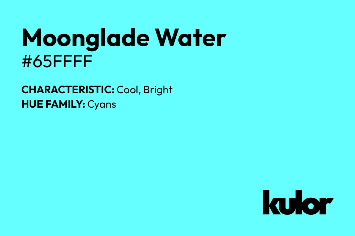 Moonglade Water is a color with a HTML hex code of #65ffff.