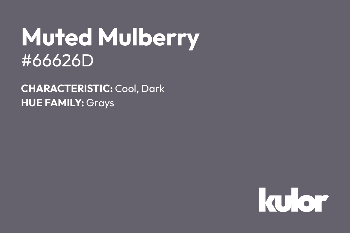 Muted Mulberry is a color with a HTML hex code of #66626d.