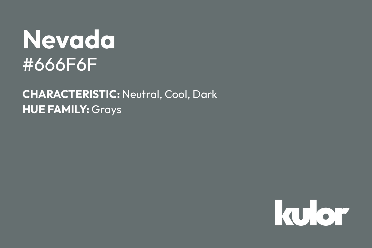 Nevada is a color with a HTML hex code of #666f6f.