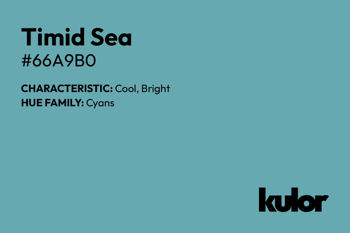 Timid Sea is a color with a HTML hex code of #66a9b0.