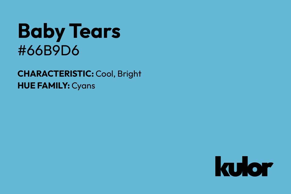 Baby Tears is a color with a HTML hex code of #66b9d6.