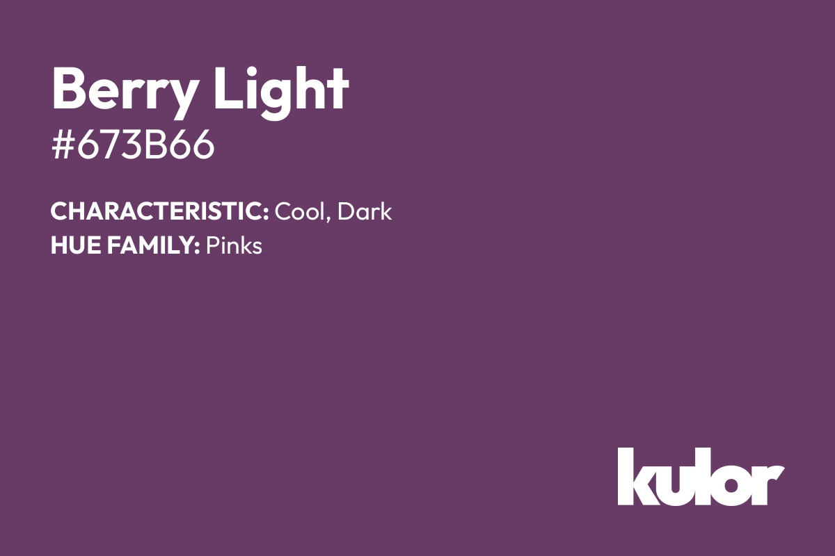 Berry Light is a color with a HTML hex code of #673b66.