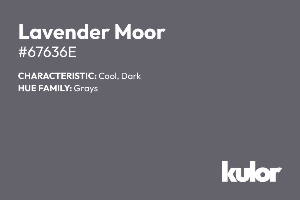 Lavender Moor is a color with a HTML hex code of #67636e.