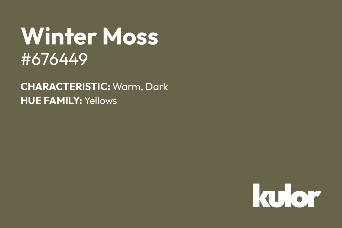 Winter Moss is a color with a HTML hex code of #676449.