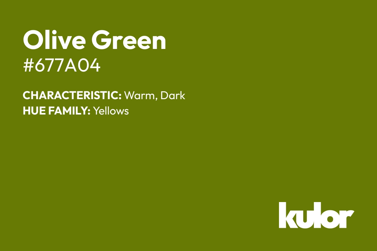 Olive Green is a color with a HTML hex code of #677a04.