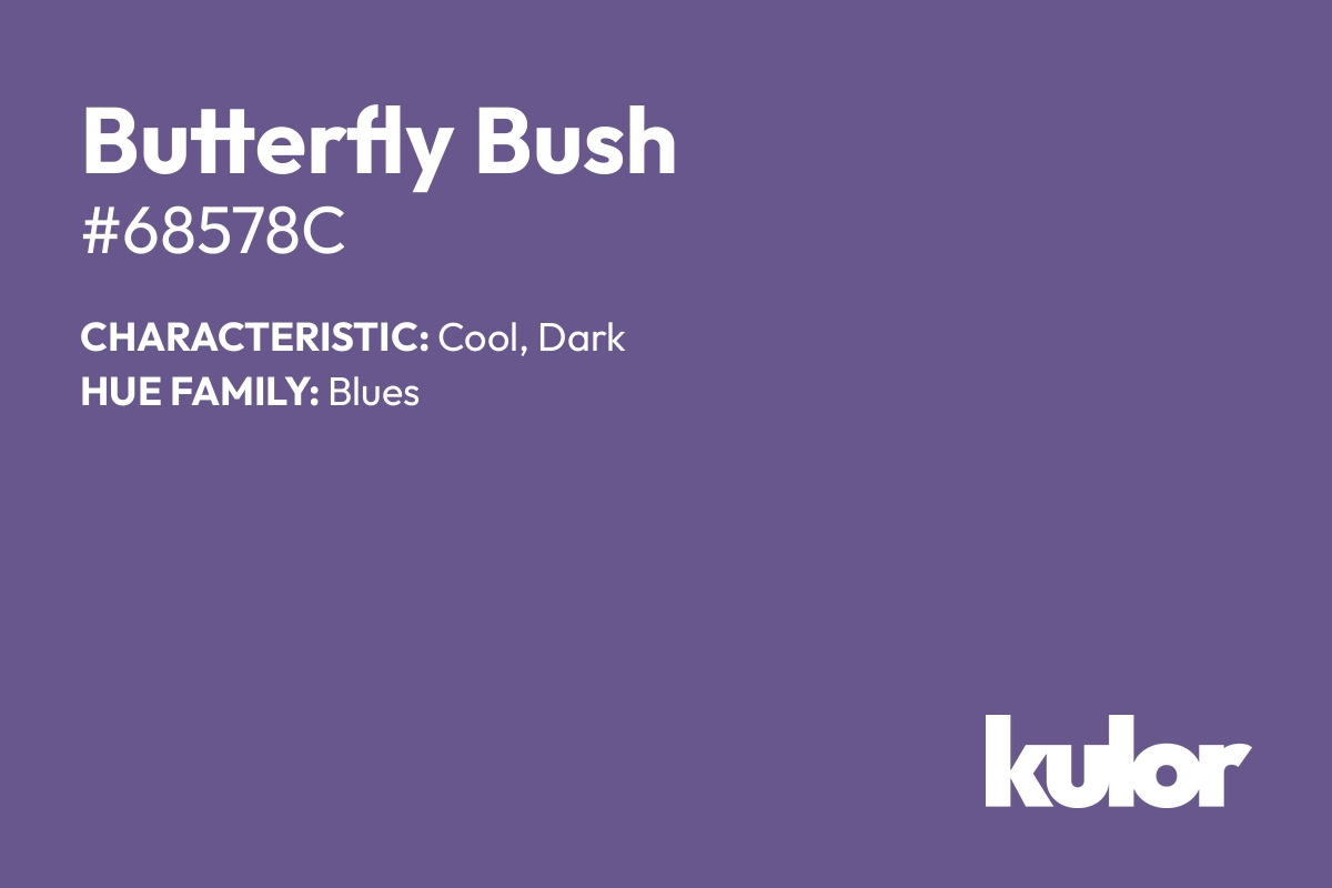 Butterfly Bush is a color with a HTML hex code of #68578c.