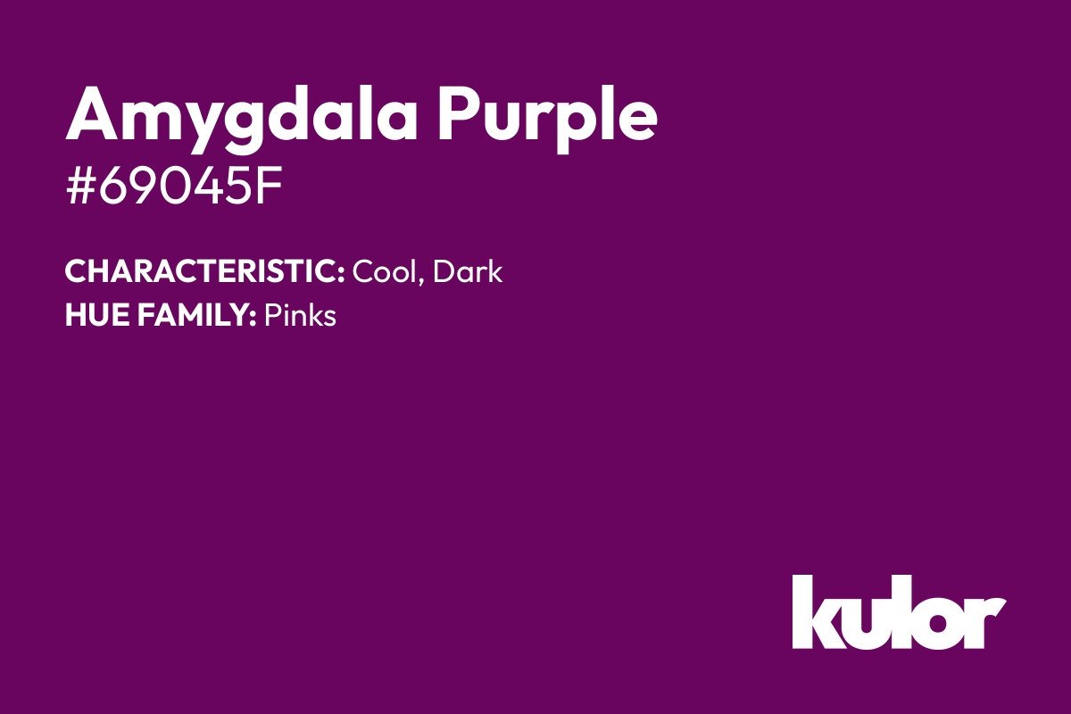 Amygdala Purple is a color with a HTML hex code of #69045f.