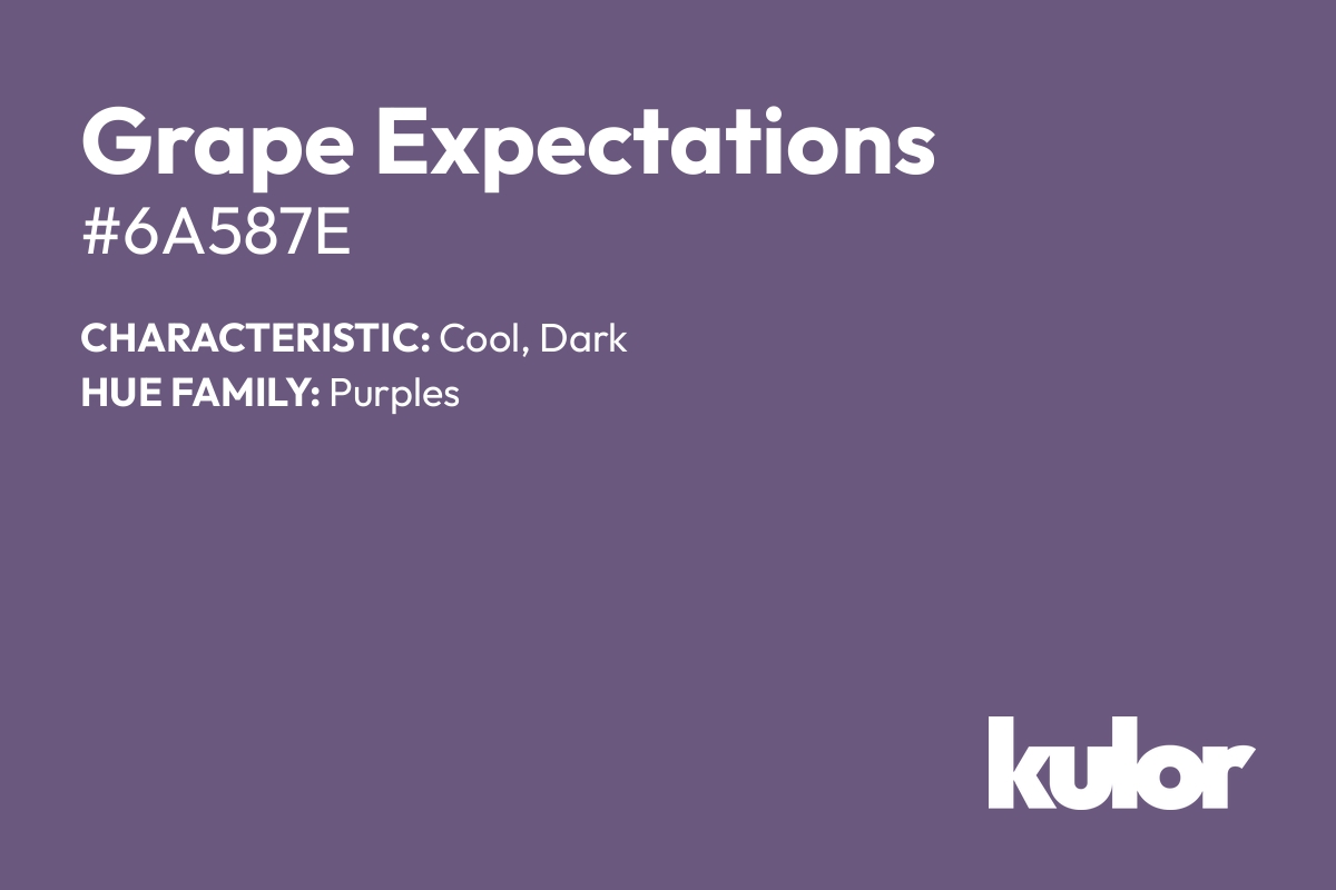 Grape Expectations is a color with a HTML hex code of #6a587e.