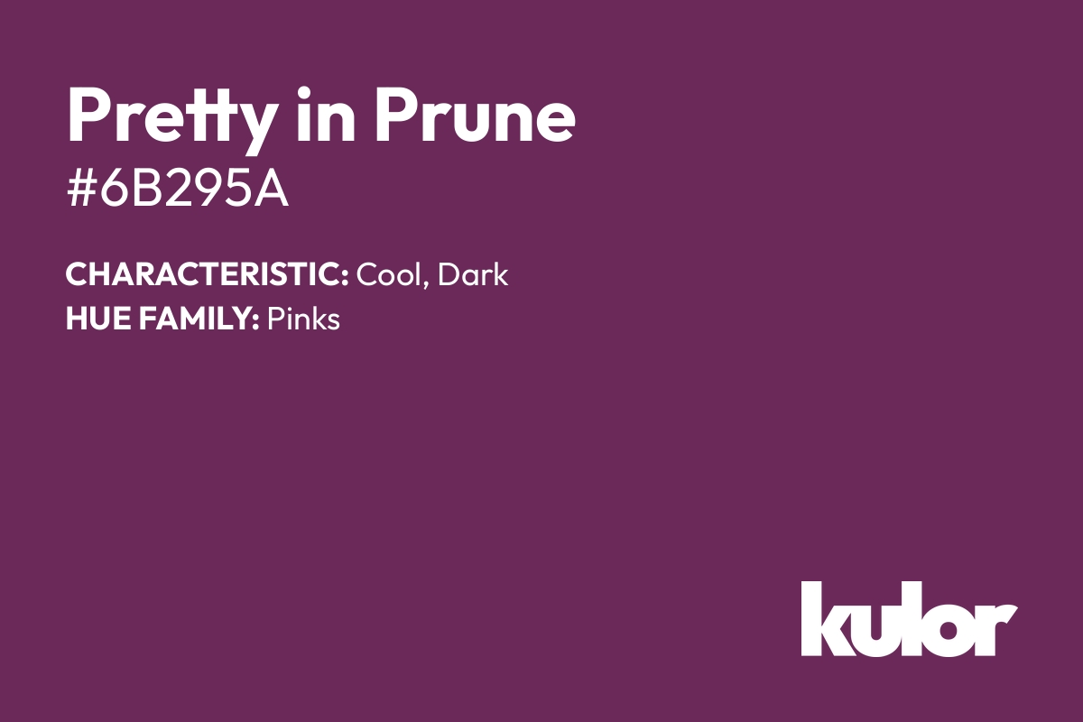 Pretty in Prune is a color with a HTML hex code of #6b295a.