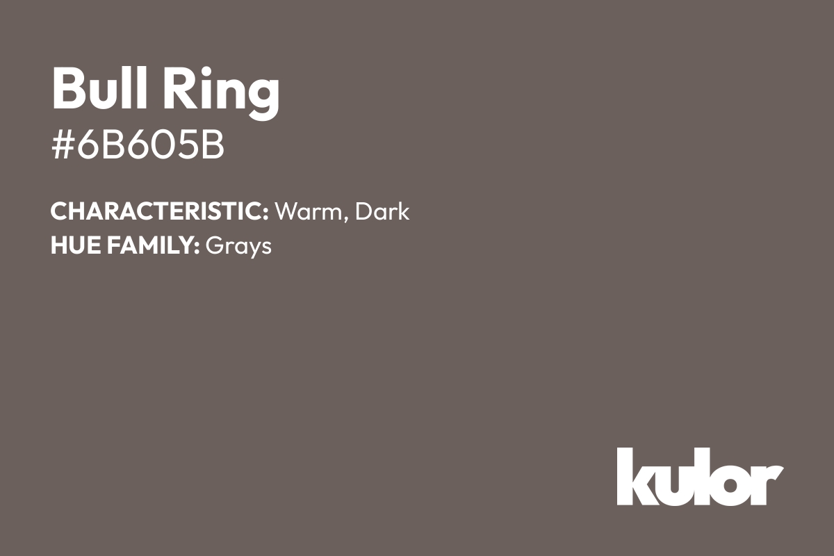 Bull Ring is a color with a HTML hex code of #6b605b.