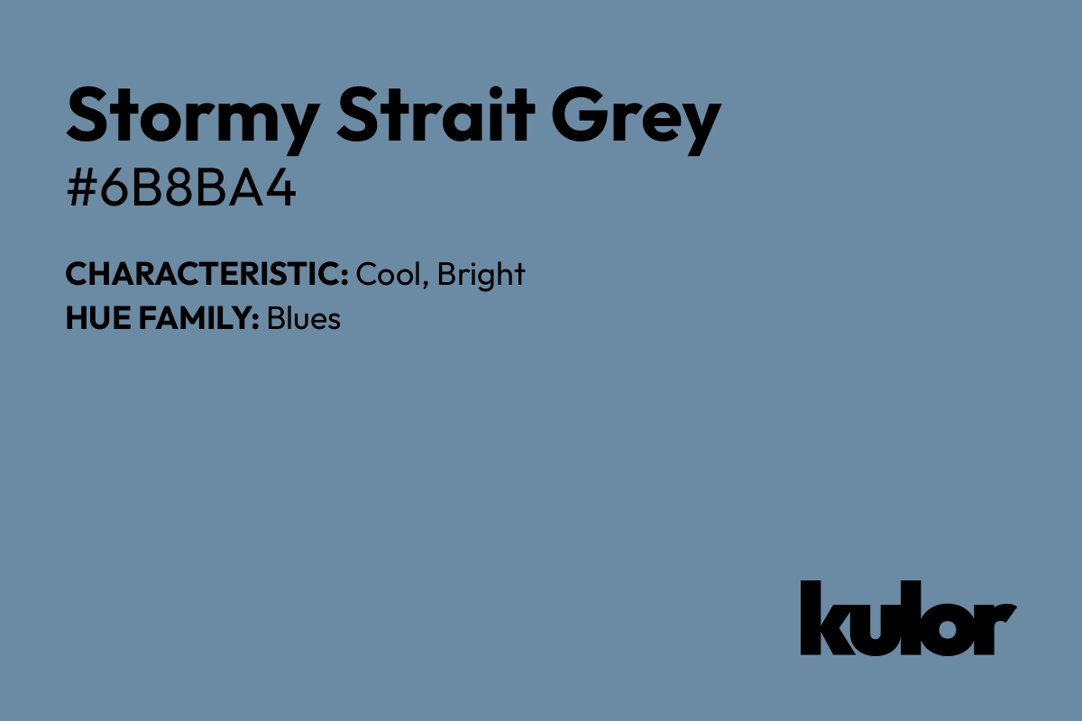 Stormy Strait Grey is a color with a HTML hex code of #6b8ba4.