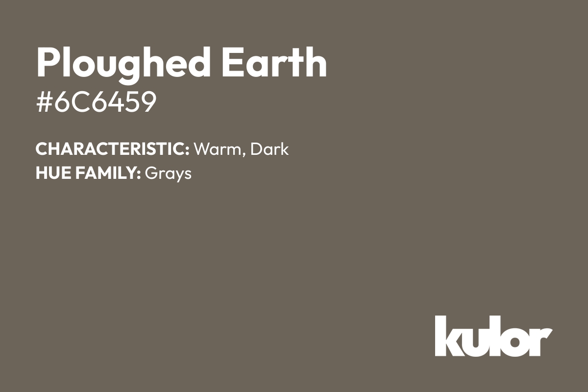 Ploughed Earth is a color with a HTML hex code of #6c6459.