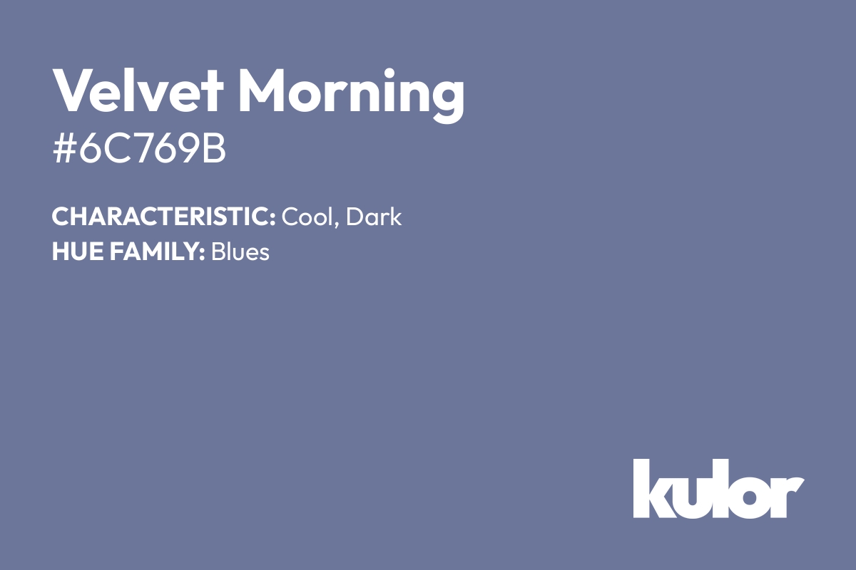 Velvet Morning is a color with a HTML hex code of #6c769b.