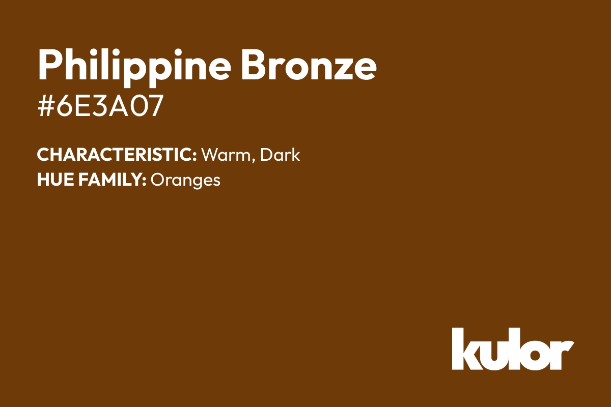 Philippine Bronze is a color with a HTML hex code of #6e3a07.