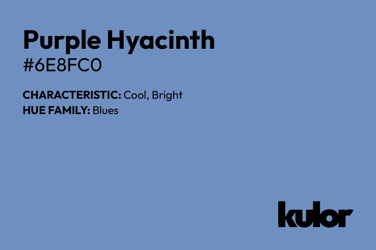 Purple Hyacinth is a color with a HTML hex code of #6e8fc0.