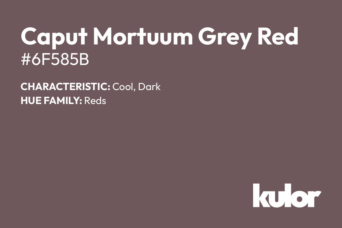 Caput Mortuum Grey Red is a color with a HTML hex code of #6f585b.